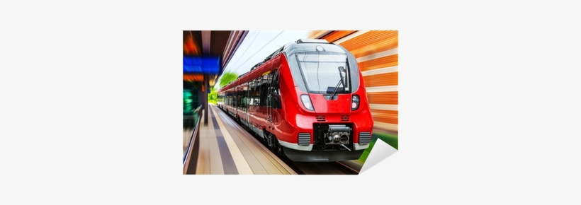 Fast Train Png Download - Fototapete Eisenbahn, transparent png download