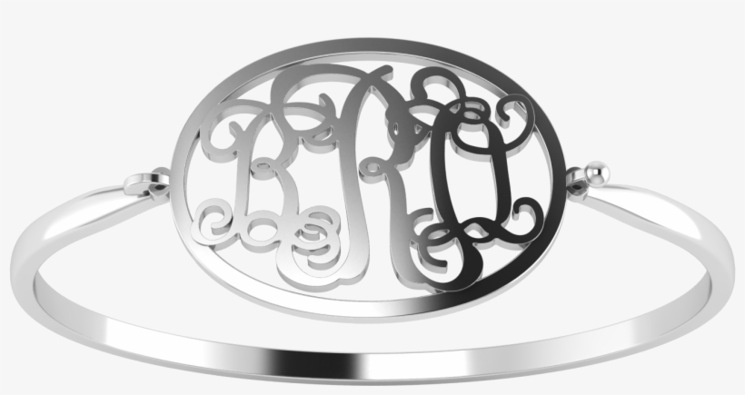 Buy Elite Looking Personalized Monogram Cuff Bracelet - Circle, transparent png download