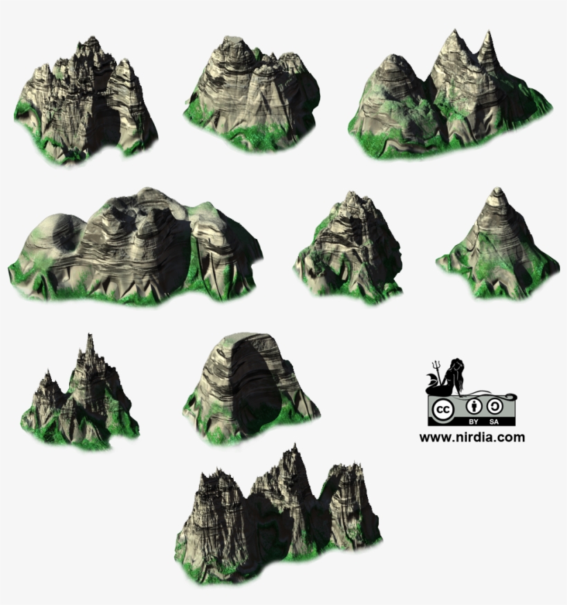Isometric Mountains Render Videogame 2d - Isometric Mountain, transparent png download
