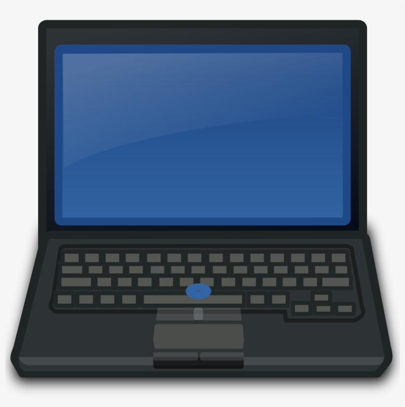 Blue Clipart Laptop - Netbook Clipart, transparent png download