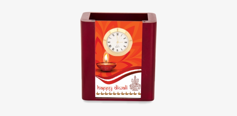 Diwali Greetings Desk Stand With Clock - Desk, transparent png download