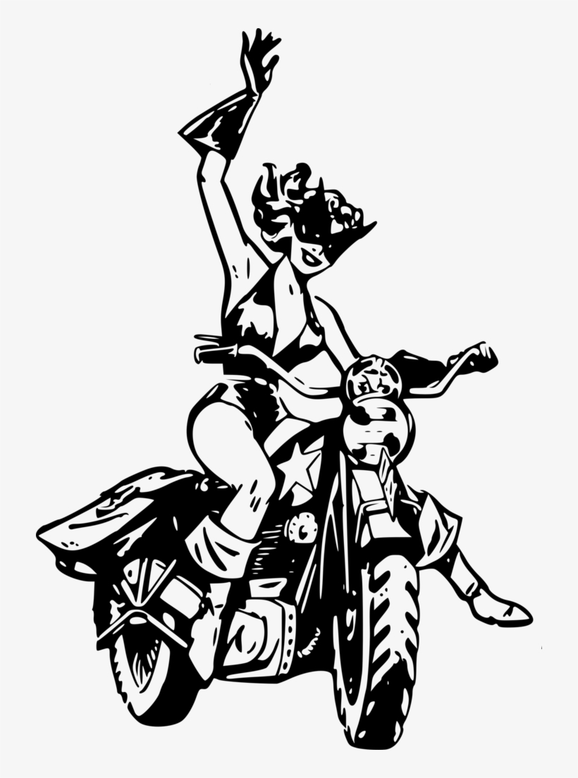 Black Cat On Motorbike - Women Motorcycle Riders Png, transparent png download