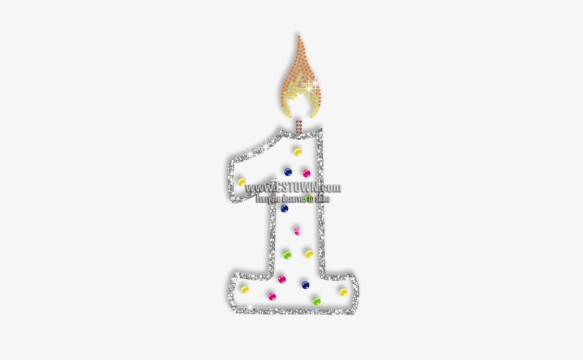Bright Candle For The First Birthday Hotfix Bling Design - Birthday, transparent png download
