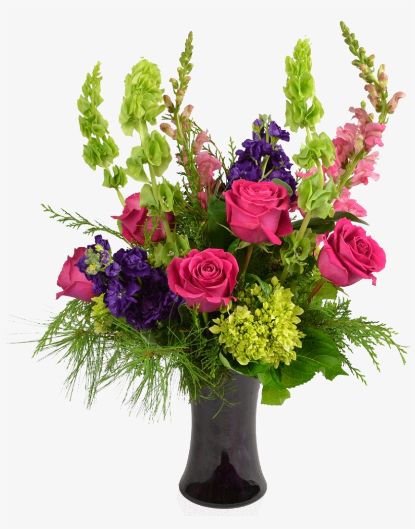 Pink Rose Flower Arrangement - Torch Flower Arrangement Png, transparent png download