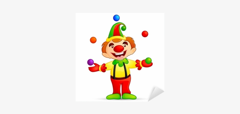 Vector Illustration Of Circus Joker Juggling With Ball - Circus Joker Cartoon, transparent png download