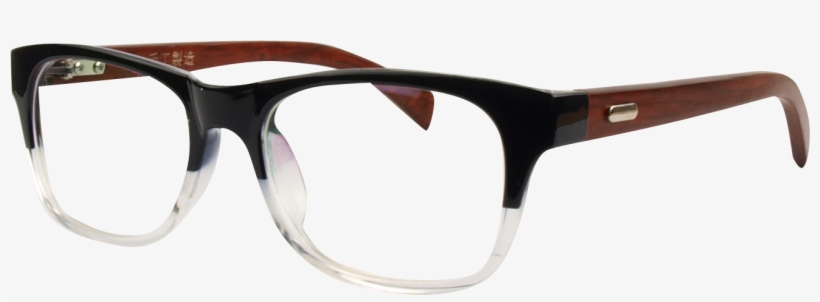 A3029 Black/clear Mens Glasses - Immense Prescription Glasses Full Rim Acetate And Wood, transparent png download