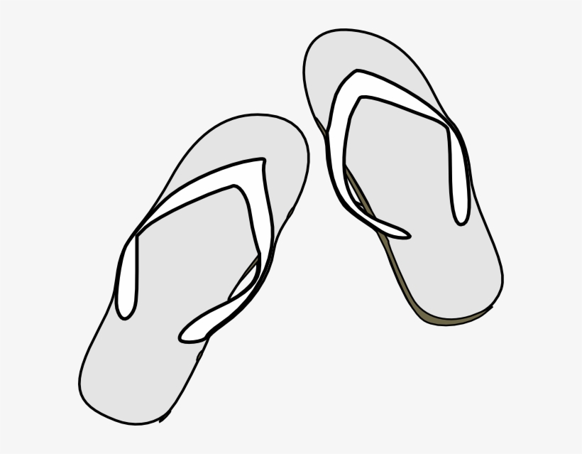 Flip Flops Black White Clip Art At Clker - Chappal Black And White