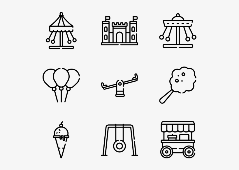 Clip Free Stock Icons Free Vector Amusement Park - Drawing, transparent png download