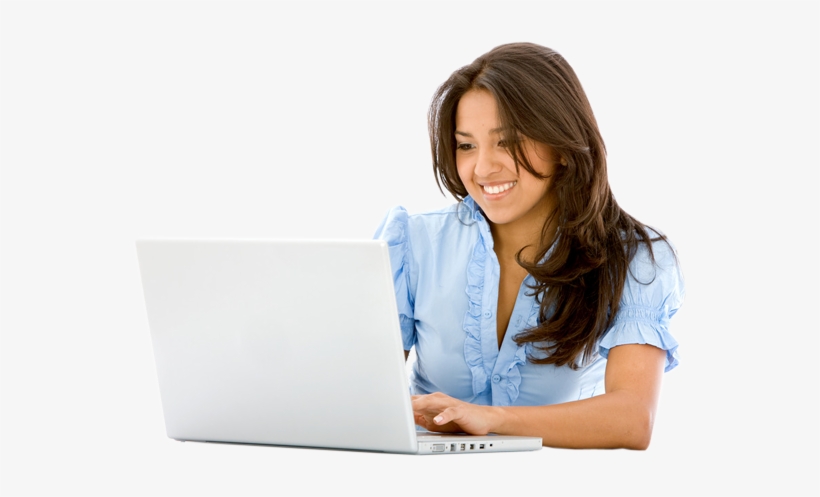 Young-man - Woman Using Laptop Png, transparent png download