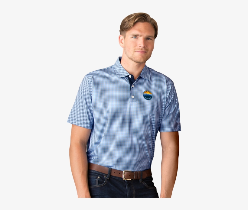 2445 Vansport™ Pro Mini-gingham Polo - Gingham, transparent png download