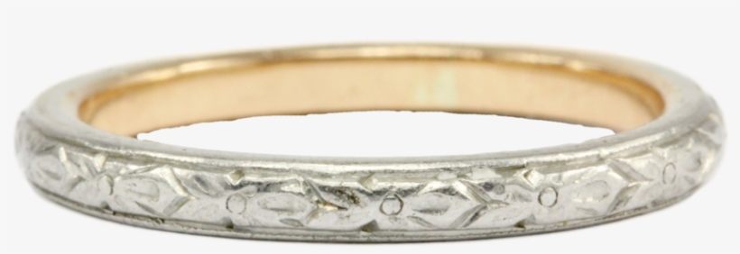 Antique Platinum & 14k Yellow Gold Hand Engraved Floral - Colored Gold, transparent png download
