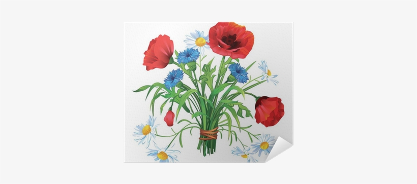 Colorful Summer Bouquet Of Wildflowers On A White Background - Blumenstrauß Clipart, transparent png download