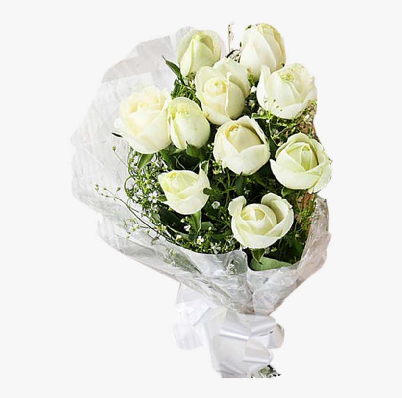 Free Library Bouquet Transparent White Rose - Garden Roses, transparent png download