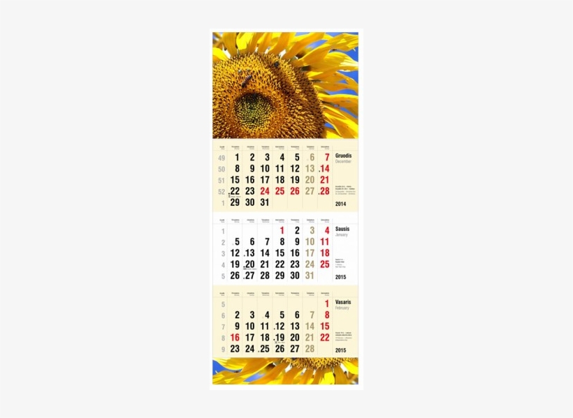 3 Part Wall Calendars - Printer, transparent png download