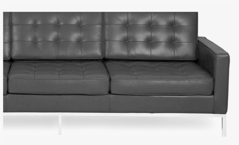 Black Sofa Png Image - Kardiel Florence Knoll 3 Seat Style Sofa, Aniline Leather,, transparent png download