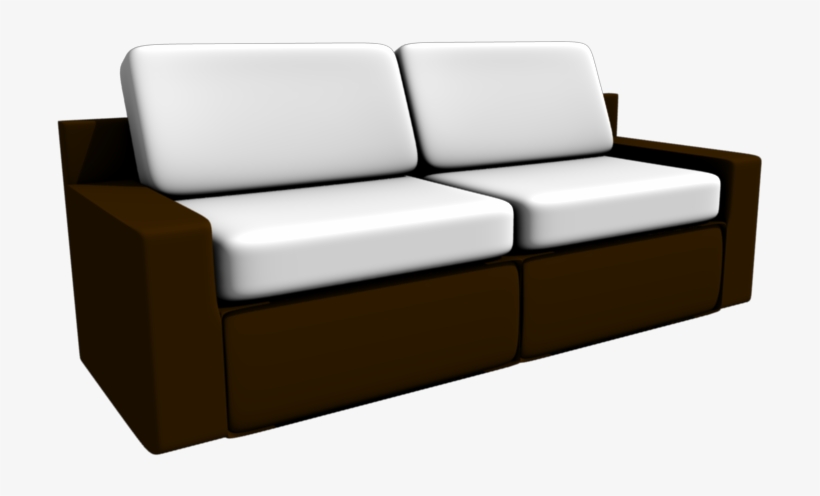 A Simple Brown And White Sofa - Studio Couch, transparent png download