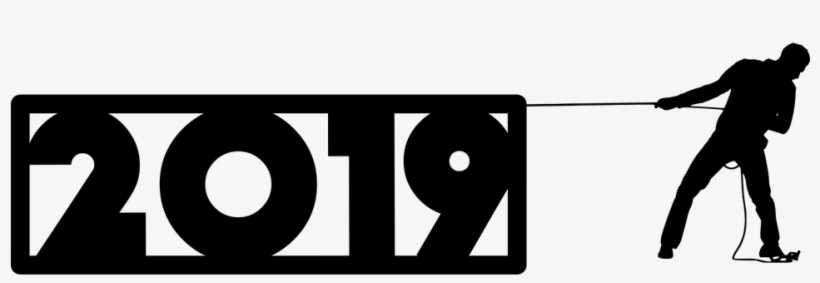 2019 New Year Text Png Hd - New Year 2019 Silhouette, transparent png download