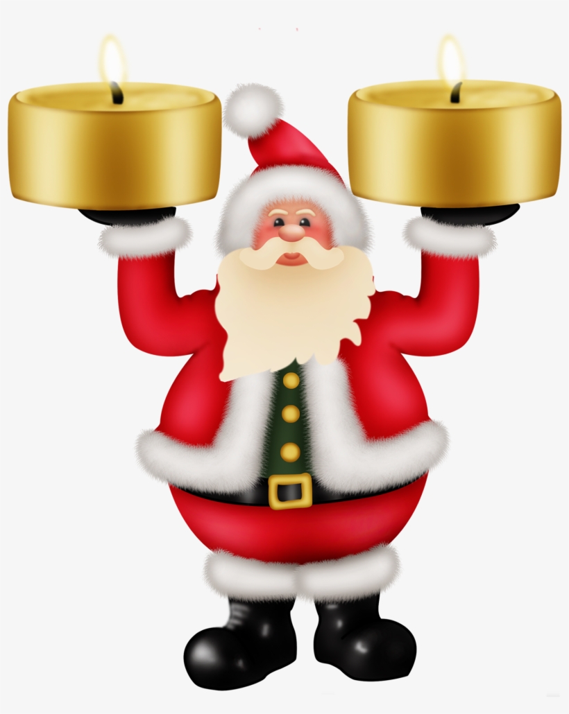Santa Claus Png Image - Christmas Santa Candle Transparent, transparent png download