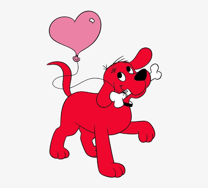 Clifford With A Heart-shaped Balloon - Clifford The Big Red Dog Bone, transparent png download