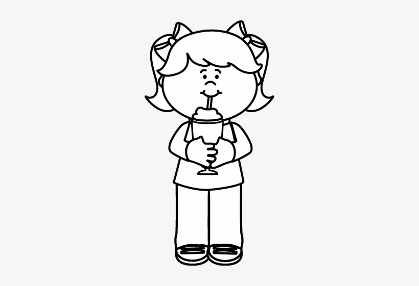 Milkshake Clipart Cool Drink - Drinking Clipart Black And White, transparent png download