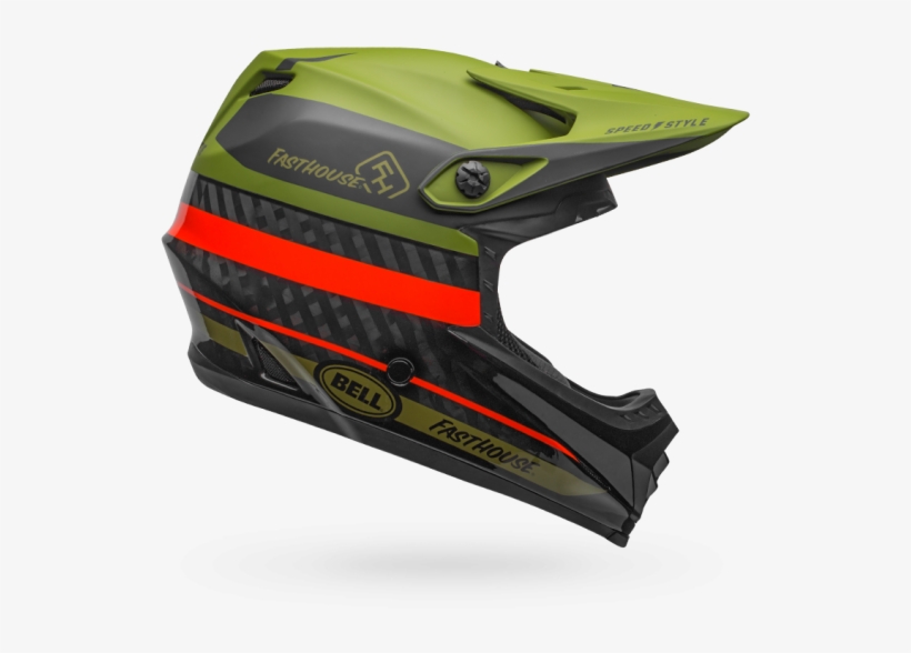 Fasthouse Full 9 Bell Mtb Helmet Green Orange - Bell Super Dh Mips Helm Fasthouse, transparent png download