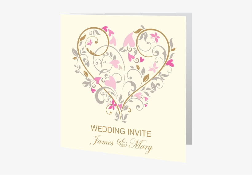 Cream Floral Heart Wedding Day Invite 140 X 140 Folded - Have Hidden Your Word In My Heart [book], transparent png download