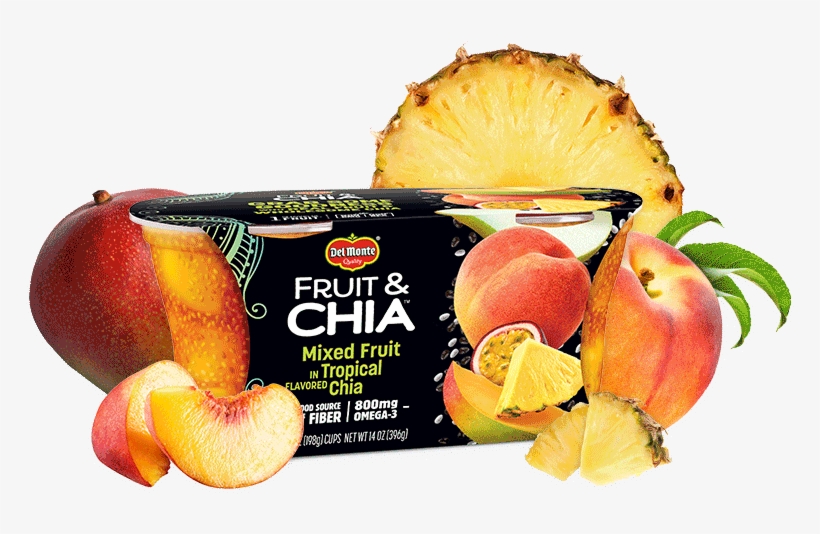 Fruit & Chia™ Mixed Fruit In Tropical Flavored - Del Monte Fruit & Chia, 14 Oz, transparent png download