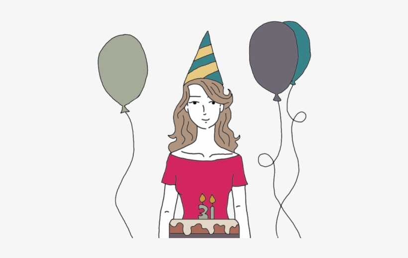 Birthday - - Cartoon Kitten In A Birthday Hat, transparent png download
