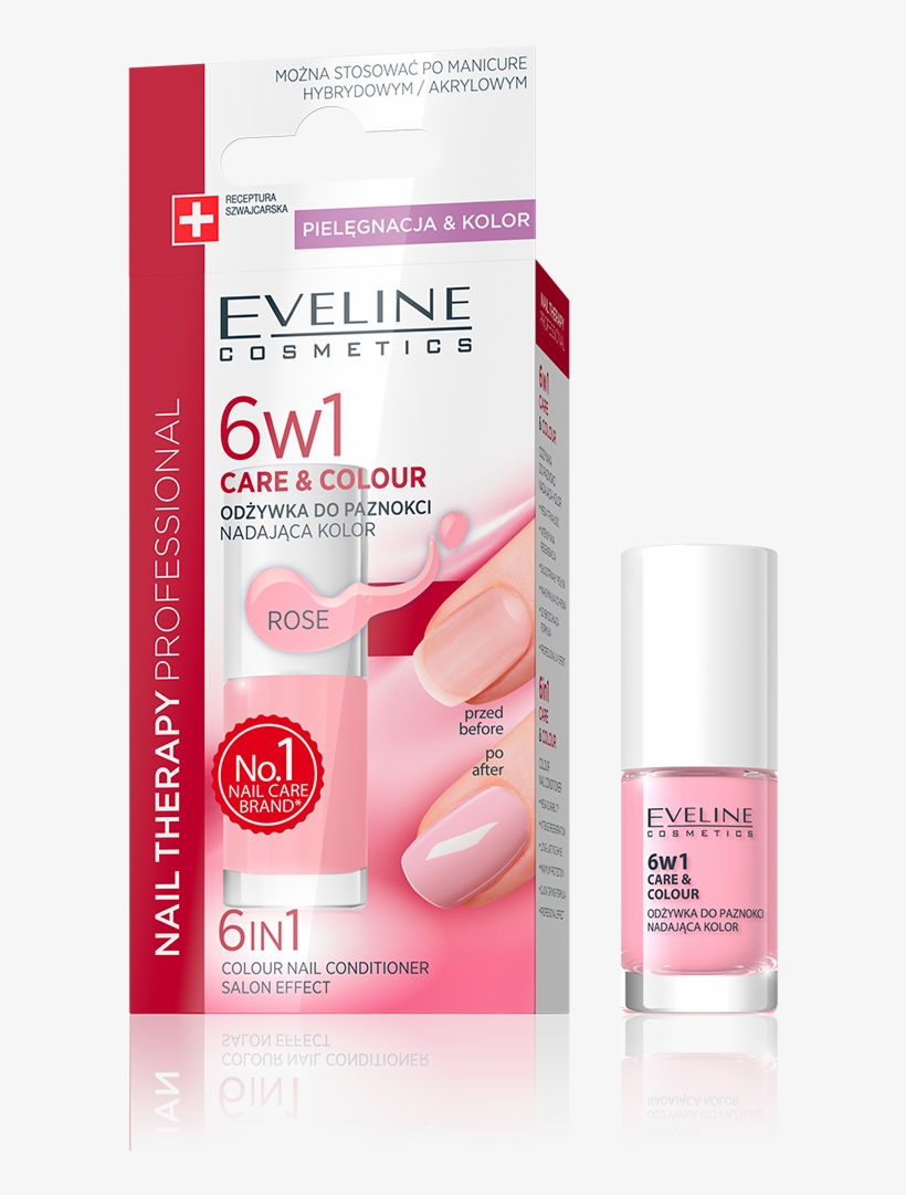 6 In 1 Care & Colour Nail Conditioner - Eveline Cosmetics, transparent png download