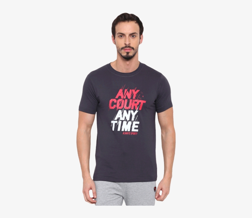 Steve Charcoal Color Round Neck T Shirts For Men - Round Neck T Shirts For Men, transparent png download