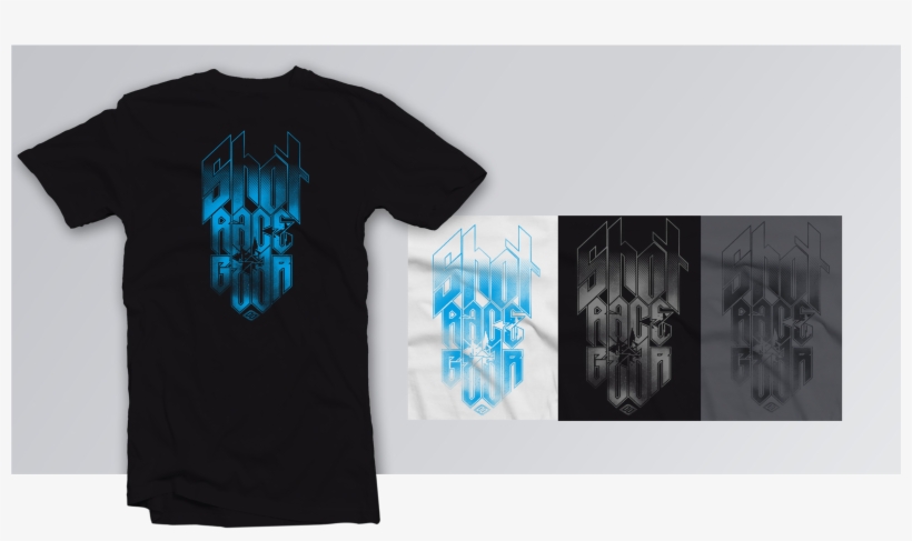 T-shirt Men Shot Race Gear Black White Blue - Active Shirt, transparent png download
