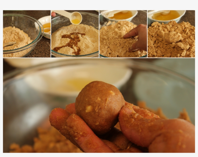 Preparing Atta Laddu By Adding Ghee To Roasted Wheat - Wheat Flour, transparent png download