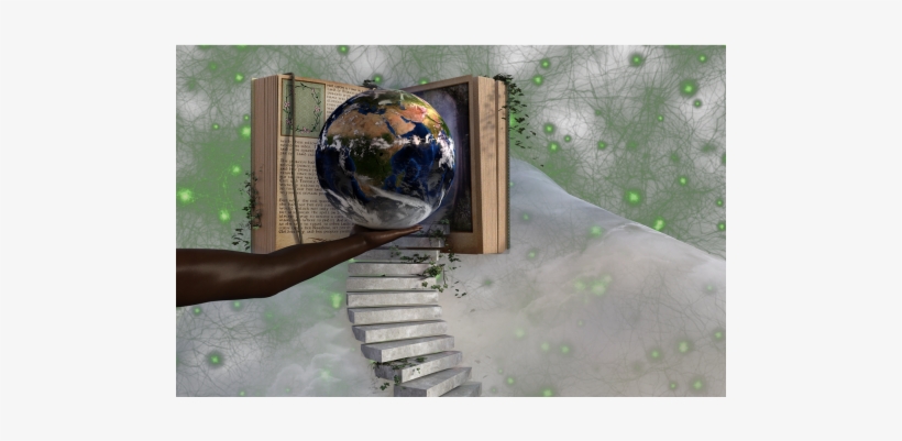 Globe,hand,book,magic - Book, transparent png download