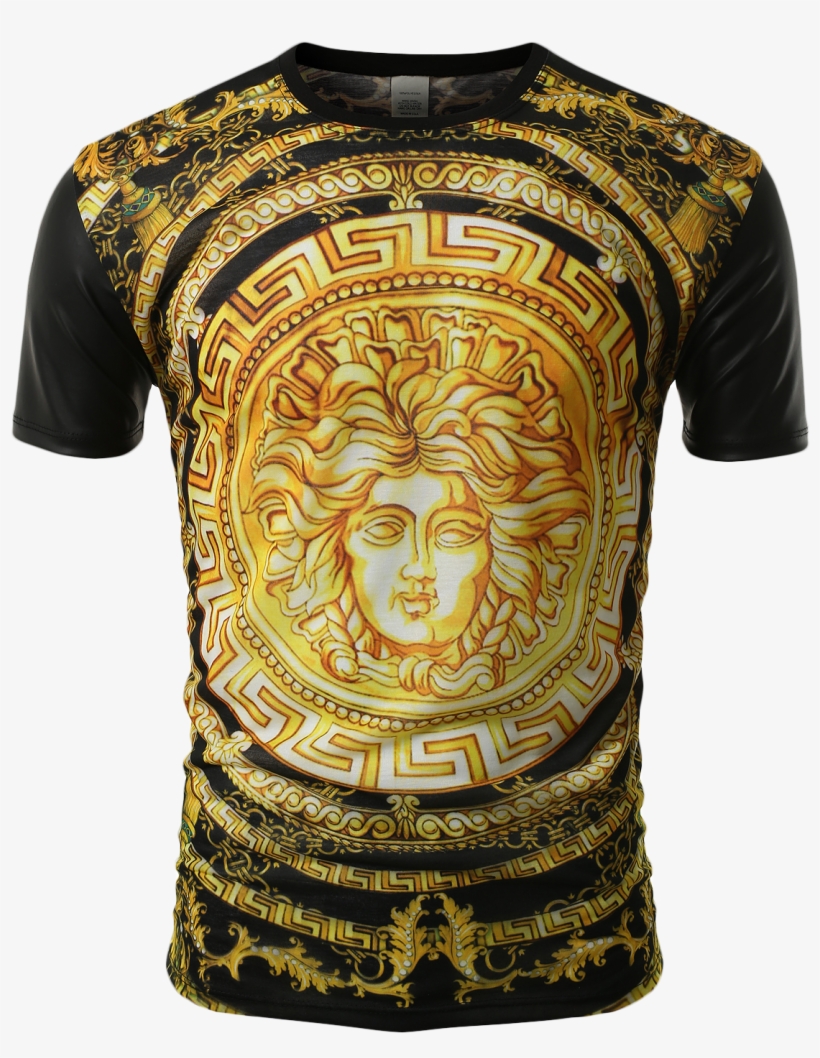 Smithjay Mens Hipster Hip-hop Gold Medusa Head Sublimation - T-shirt, transparent png download