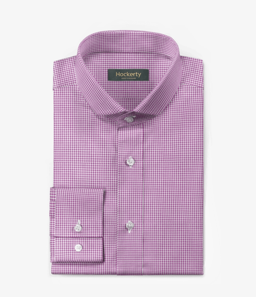 Purple Checked 100% Cotton Shirt - Shirt, transparent png download
