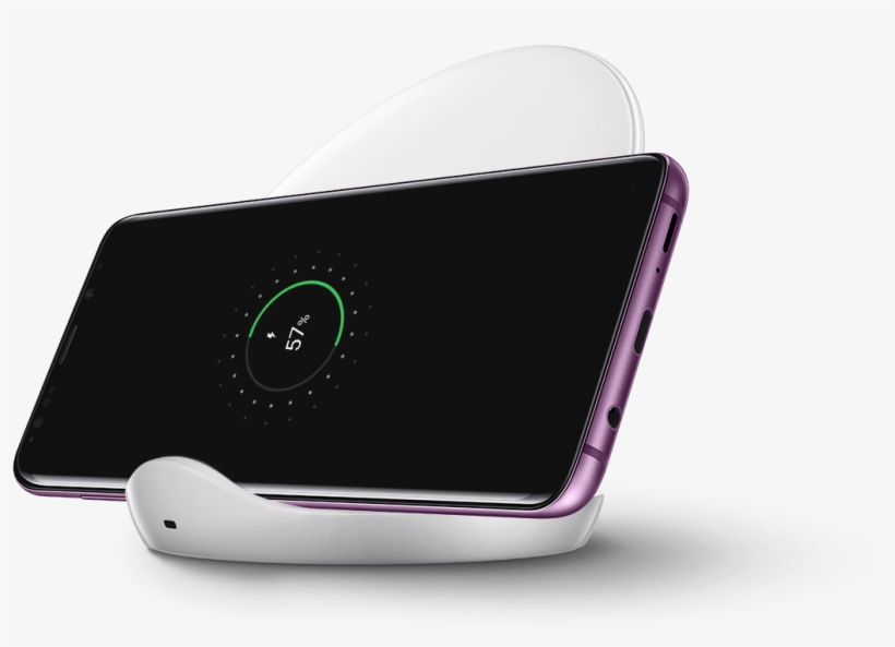 Galaxy S9 On Wireless Charger Stand In White - Galaxy S9 ワイヤレス チャージャー, transparent png download