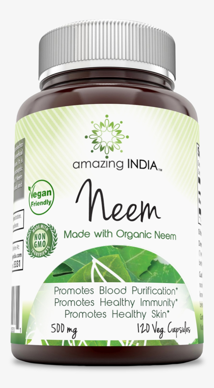 Amazing India Neem 500 Mg 120 Vcaps - Amazing India Ashwagandha 500 Mg 120 Veg Capsules, transparent png download