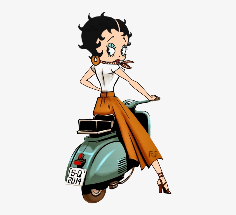 Betty Boop Or Vespa Looking Over Shoulder - Scooter, transparent png download