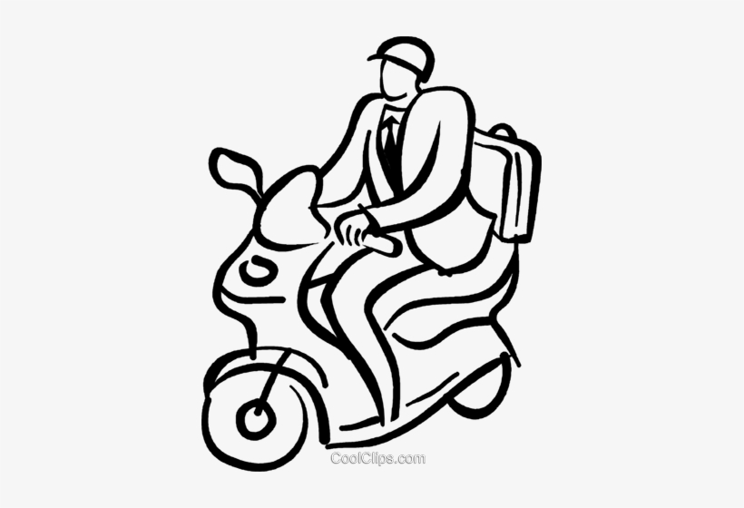 Businessman On A Motor Scooter Royalty Free Vector - Scooter, transparent png download