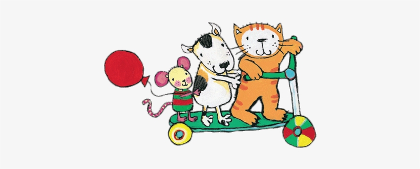 Poppy Cat And His Friends On A Scooter Png - Poppy Cat, transparent png download