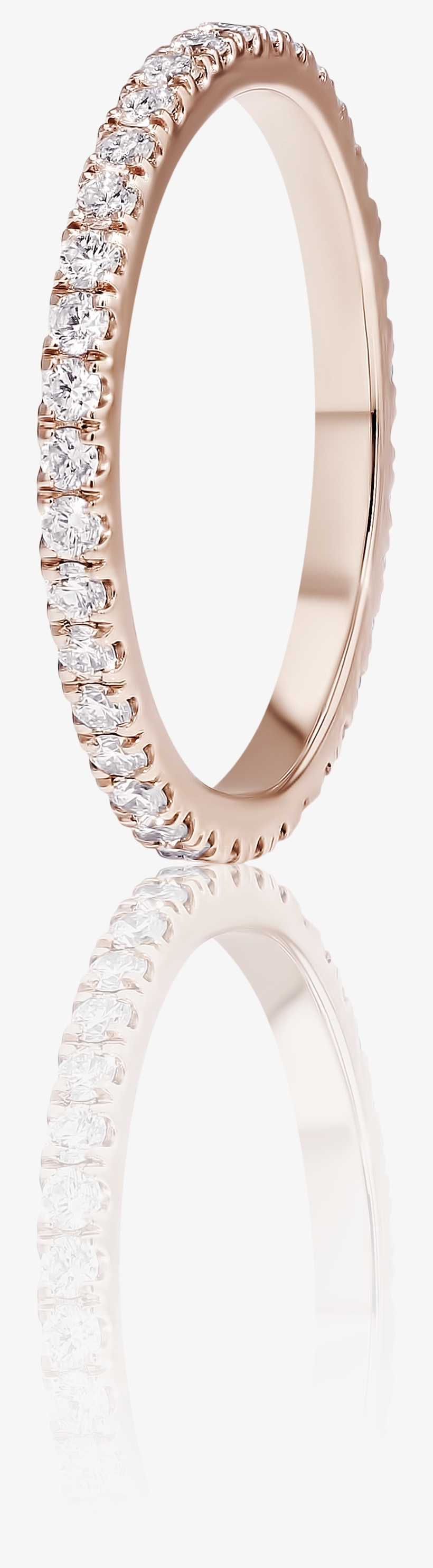 Pavé Diamond Eternity Wedding Ring In 18k Pink Gold - Engagement Ring, transparent png download