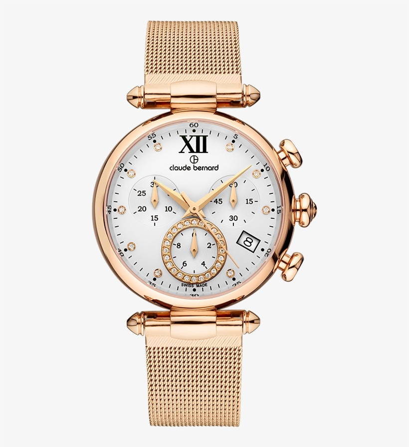 Claude Bernard 10216 37r Apr1 Gold White Lady Chronograph - Claude Bernard 10216 37r Apr1, transparent png download
