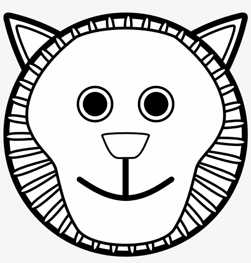 White Lion Clipart Loin - Lion Face Clip Art, transparent png download