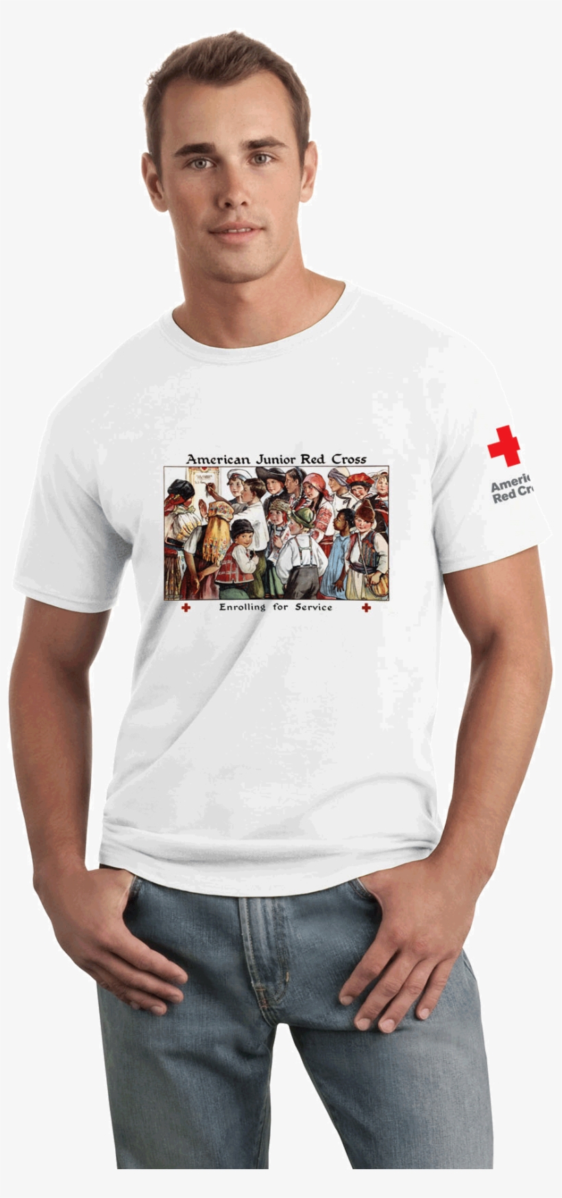 Unisex T Shirt With American Junior Red Cross Kids - Gildan Soft Style, transparent png download