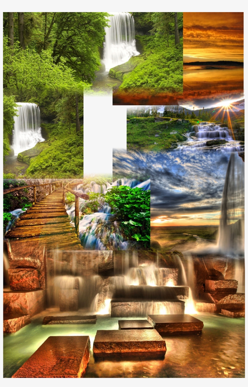 Our Streams, Ponds, And Waterfalls - Revoc9's 'seljalandfoss Waterfall At Sunset' Canvas, transparent png download