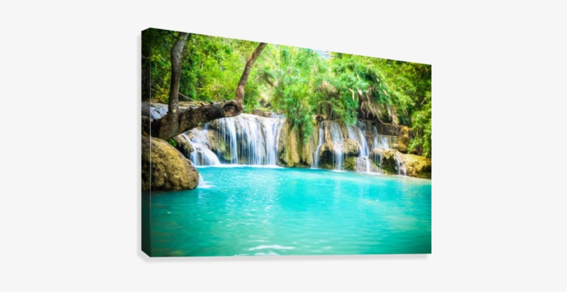 Luang Prabang Waterfalls Canvas Print - Luang Prabang District, transparent png download