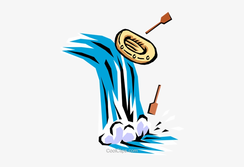 Waterfalls Royalty Free Vector Clip Art Illustration - Raft Clip Art, transparent png download