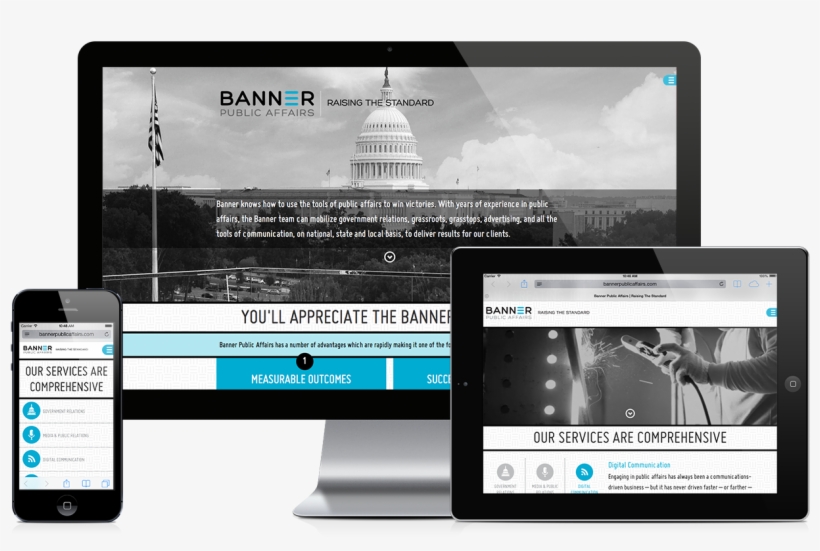 Banner Public Affairs Responsive Website Design & Development - Design, transparent png download