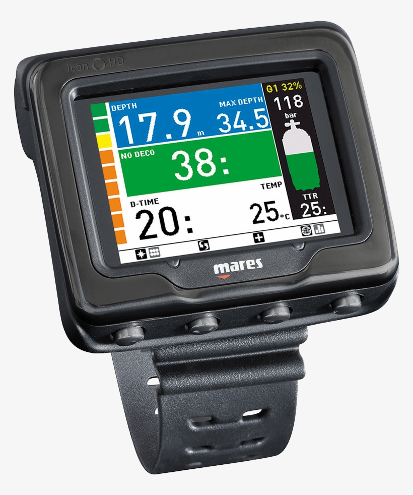 Mares Icon Hd Black Edition Dive Computer - Mares Icon, transparent png download