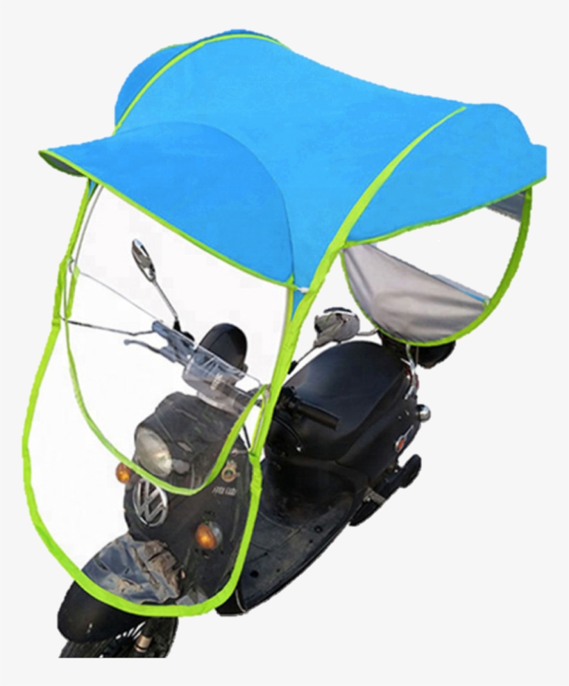 Motorcycle Umbrella For All Seasons Rain Umbrella Windproof - Blue Polyester Mobility Scooter Sun Shade Rain Cover, transparent png download